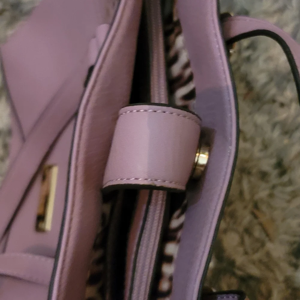Nicole Miller New York Purple and Silver Peekaboo Purse,  Tags Attached.